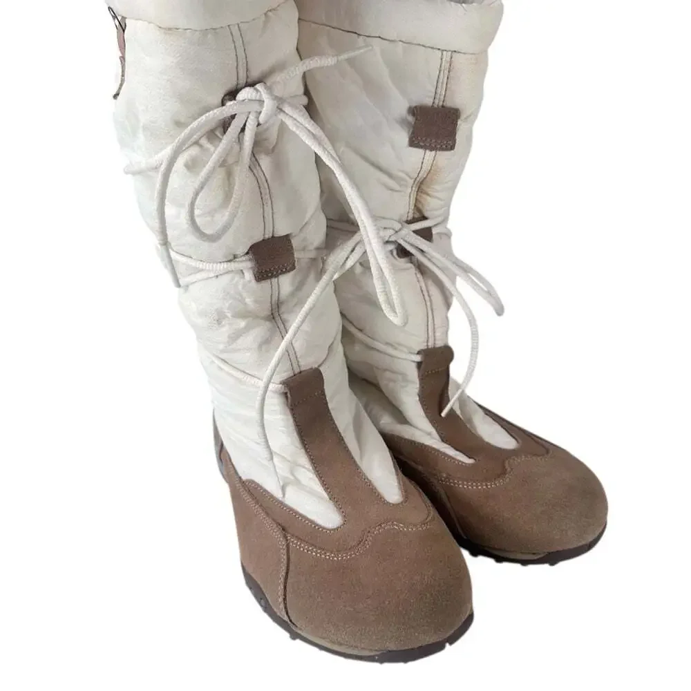 Mephisto Women's Cream and Brown Winter Boots